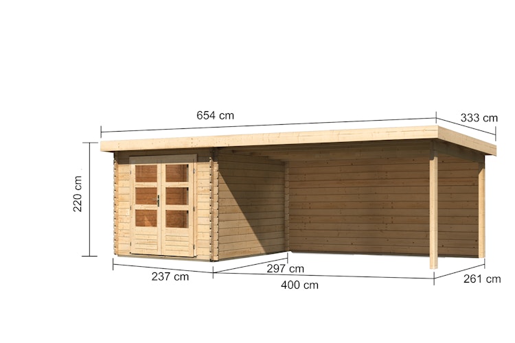 Karibu Woodfeeling Gartenhaus Bastrup 4 naturbelassen - 28 mm