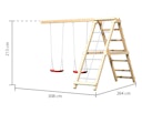 Akubi Stelzenhaus Frieda mit Wellenrutsche, Doppelschaukelanbau, Klettergerüst und Kletterwand