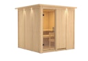 Vorschaubild Karibu Sauna Rodin mit Fronteinstieg 68 mm inkl. gratis Saunaofen im Wert von 599,99 €