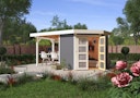 Vorschaubild Karibu Gartenhaus Gerätehaus Goldendorf 3/5 mit 240 cm Schleppdach - 19 mm