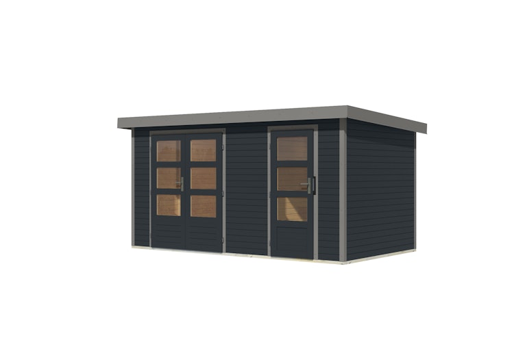 Karibu Metall-Holzgartenhaus Hybridhaus Merkur A/B/C/D - 19 mm/0,5 mm - Mittelwandhaus 