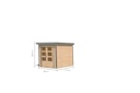 Karibu Metall-Holzgartenhaus Hybridhaus Jupiter A/B/C/D - 19 mm/0,5 mm