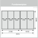 Karibu Saunahaus Skrollan 3 mit Vorraum terragrau (Rechteckfenster)