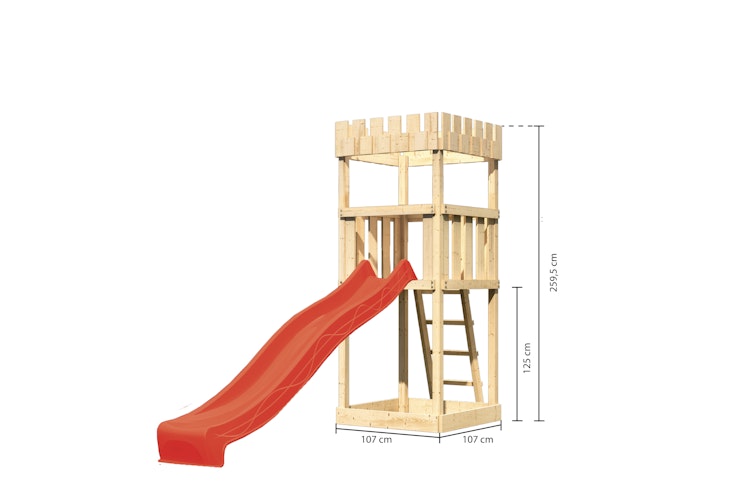 Akubi Kinderspielturm Ritterburg Löwenherz inkl. Wellenrutsche