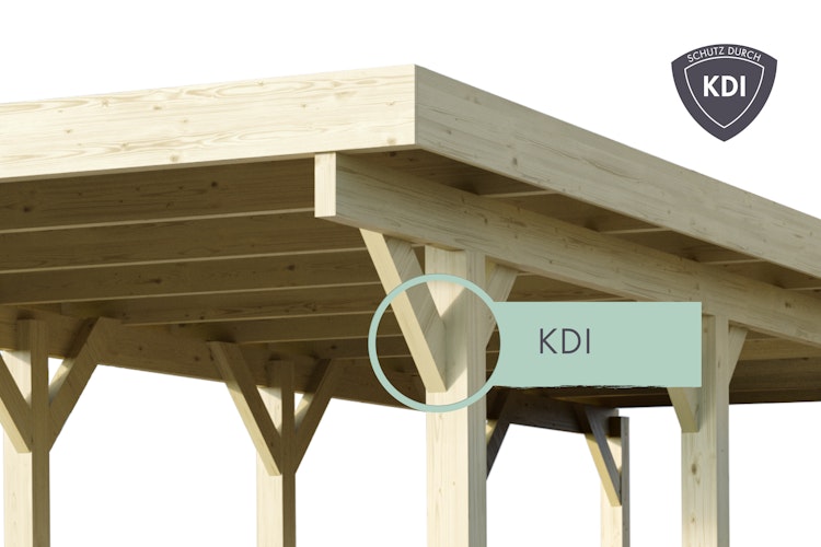 Karibu Carport Doppelcarport Eco 1/2 - kesseldruckimprägniert