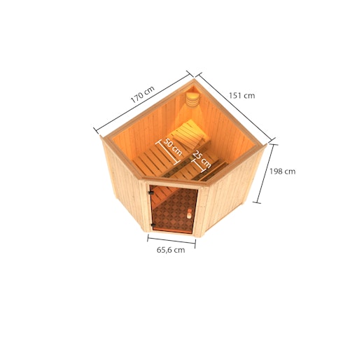 Karibu Woodfeeling Sauna Faurin - 68 mm Aktionssauna