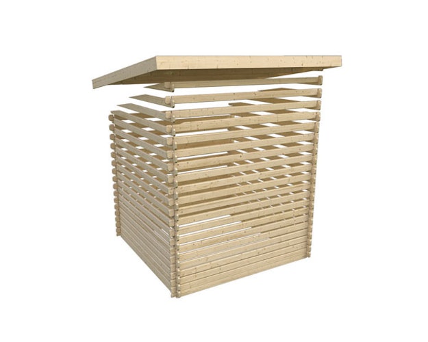 Karibu Woodfeeling Gartenhaus Bastrup 2 naturbelassen - 28 mm
