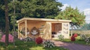 Karibu Woodfeeling Gartenhaus Kerko 3/4/5/6 mit 240 cm Schleppdach inkl. Rückwand - 19 mm