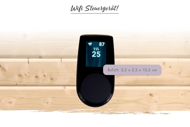 Karibu 11 kW Bio-Kombiofen anthrazit inkl. Huum WLAN Steuergerät mit App-Steuerung