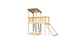 Akubi Kinderspielturm Anna mit Pultdach inkl. Anbauplattform und Netzrampe