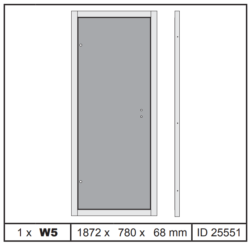 Karibu Ersatz Ganzglastür Saunatür bronciert 68 x 780 x 1872 mm (H x B x L)  - 25551