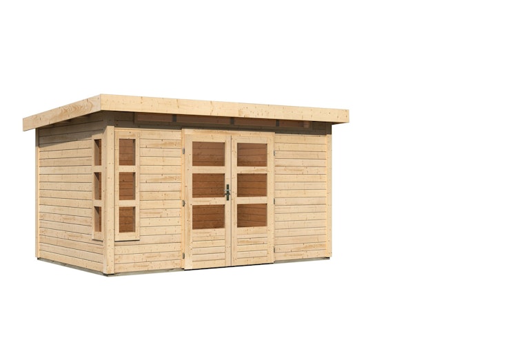 Karibu Premium Gartenhaus Kastorf 6/7 mit Fensterecke - 28 mm