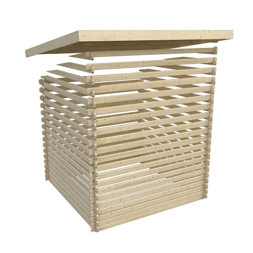 Karibu Gartensauna Pultdach Saunahaus Norge terragrau inkl. gratis Saunaofen im Wert von 599,99 €