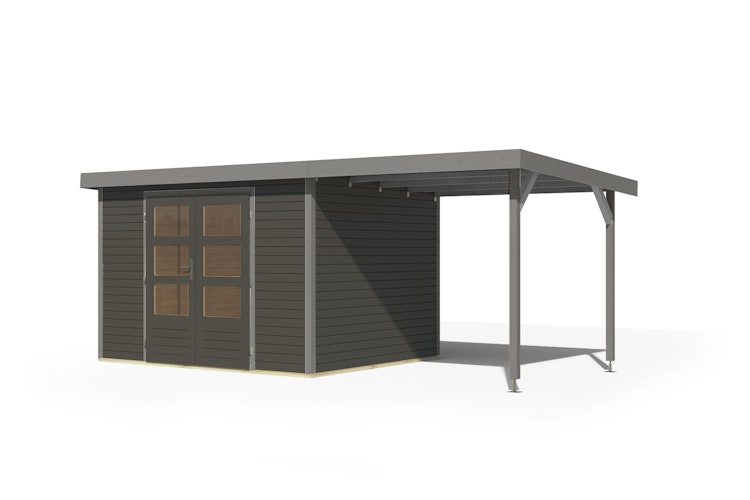Karibu Metall-Holzgartenhaus Hybridhaus Jupiter A/B/C/D - 19 mm/0,5 mm