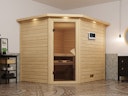 Vorschaubild Karibu Sauna Tanami - Massivholzsauna mit Eckeinstieg 38 mm inkl. gratis Saunaofen im Wert von 599,99 €