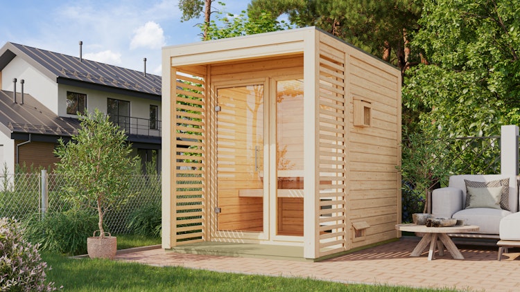 Karibu Gartensauna Saunahaus Angkor 1 inkl. gratis Saunaofen im Wert von 599,99 €