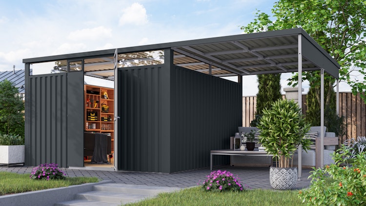 Karibu Metall Gartenhaus Osten (Østen) inkl. gratis Metallbox im Wert von 349,99 €