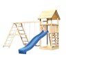 Vorschaubild Akubi Kinderspielturm Lotti mit Satteldach inkl. Wellenrutsche, Doppelschaukelanbau, Klettergerüst und Kletterwand