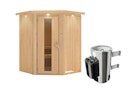 Vorschaubild Karibu Sauna Nanja - 68 mm Systemsauna - 230 Volt Plug & Play inkl. gratis Sauna-Zubehörset im Wert von 234,94 €