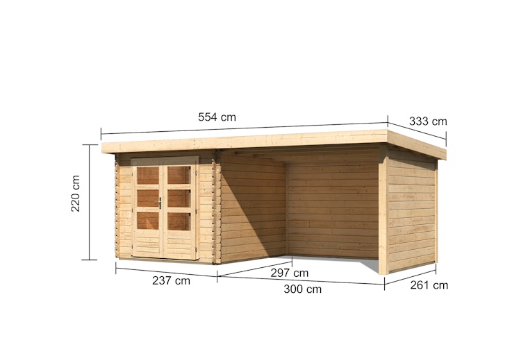 Karibu Woodfeeling Gartenhaus Bastrup 4 naturbelassen - 28 mm