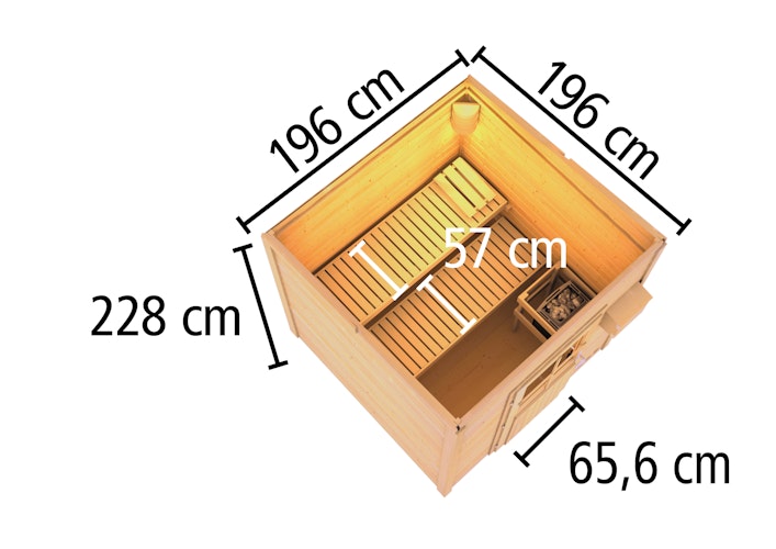 Karibu Gartensauna Saunahaus Hyun Aktionsangebot inkl. gratis Saunaofen im Wert von 599,99 €