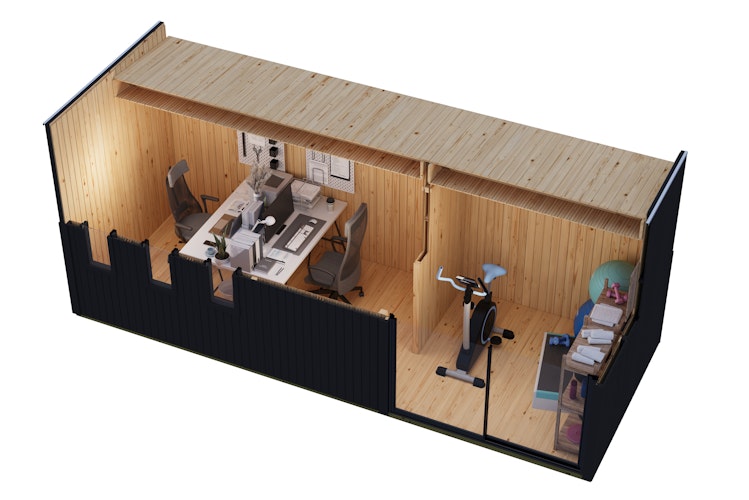 Karibu Design Gartenhaus Home Office Studio 3 Blackline - 73 mm