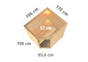 Vorschaubild Karibu Woodfeeling Sauna Mia - 38 mm Massivholz Aktionssauna inkl. gratis Saunaofen im Wert von 599,99 €