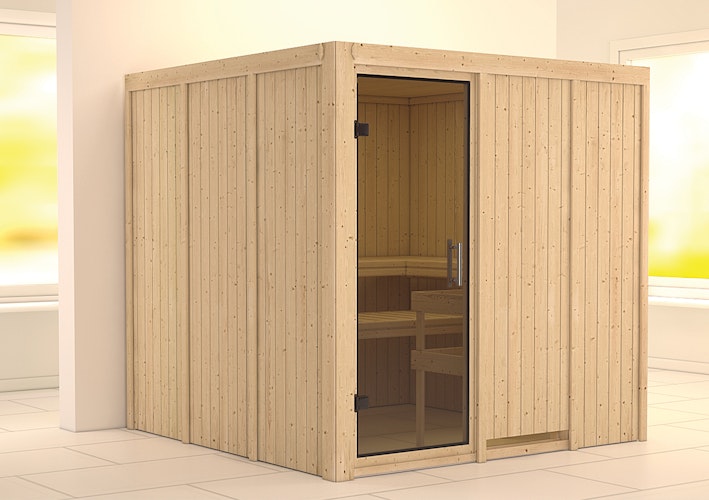 Karibu Sauna Rodin mit Fronteinstieg 68 mm
