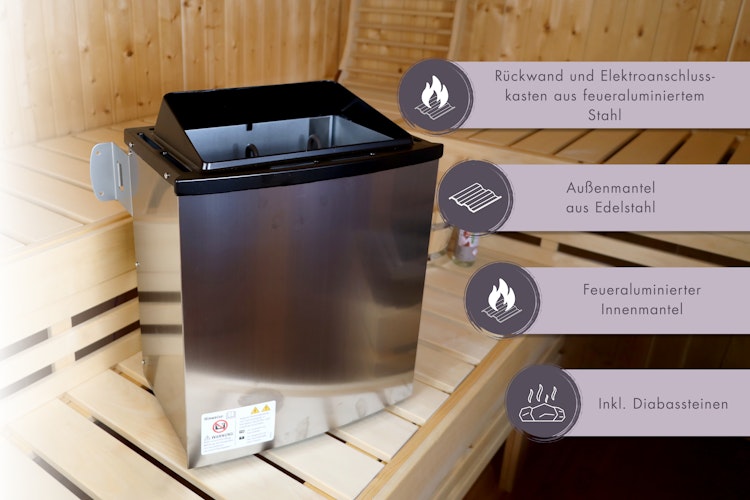 Karibu 11 kW Saunaofen finnisch anthrazit inkl. Steuergerät EASY weiß - Sparset