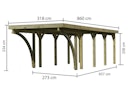 Vorschaubild Karibu Carport Einzelcarport Classic Einzel 3 - kesseldruckimprägniert
