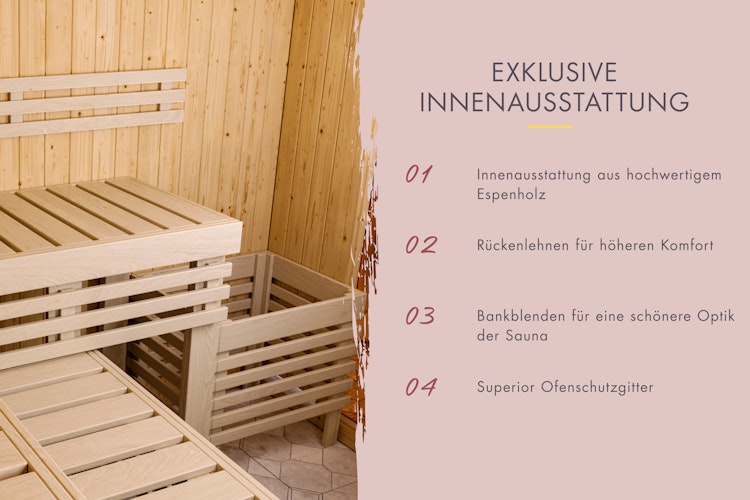 Karibu Sauna Avari 4 Superior mit Fronteinstieg 68 mm