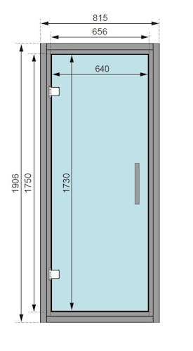 Karibu bronzierte Ganzglastür für 38/40 mm Kabinen