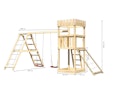 Vorschaubild Akubi Kinderspielturm Ritterburg Löwenherz inkl. Doppelschaukelanbau mit Klettergerüst und Netzrampe