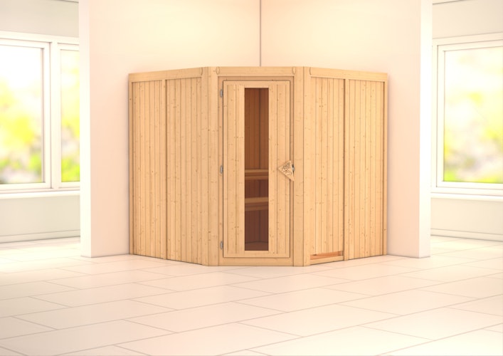 Karibu Sauna Jarin mit Eckeinstieg 68 mm