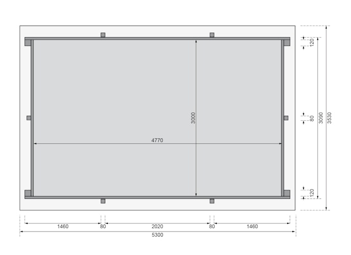 Karibu Rechteck Pool Gr. 3 - 350 x 530 cm - kesseldruckimprägniert