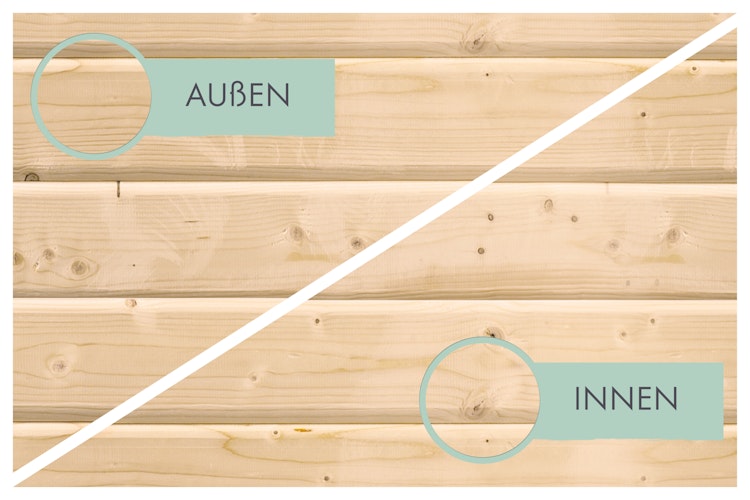 Karibu Woodfeeling Gartenhaus Bastrup 4 naturbelassen - 28 mm