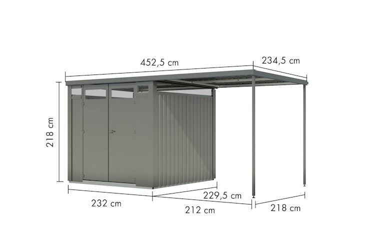 Karibu Metall Gartenhaus Osten (Østen) inkl. gratis Metallbox im Wert von 349,99 €