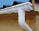 Kunststoff Dachrinnenset für Karibu Woodfeeling Gartenhaus Radur 0/1