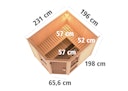 Vorschaubild Karibu Amelia 3 - Sauna mit Eckeinstieg 68 mm inkl. gratis Saunaofen im Wert von 599,99 €