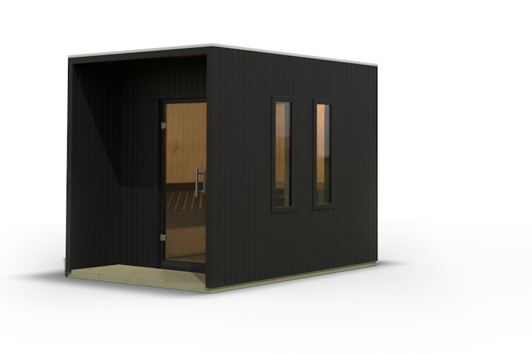 Karibu Design Saunahaus Laguna Blackline - 73 mm
