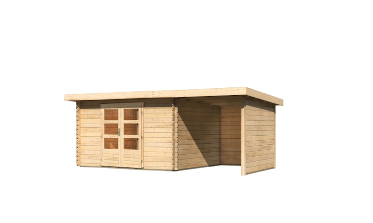 Karibu Woodfeeling Gartenhaus Bastrup 7 naturbelassen - 28 mm