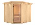 Vorschaubild Karibu Sauna Malin mit Eckeinstieg 68 mm inkl. gratis Saunaofen im Wert von 899,99€