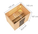 Vorschaubild Karibu Woodfeeling Sauna Selena - 38 mm Massivholz Aktionssauna inkl. gratis Saunaofen im Wert von 599,99 €