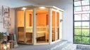 Vorschaubild Karibu Multifunktions-Sauna Ava inkl. Infrarotstrahler mit Eckeinstieg 68 mm