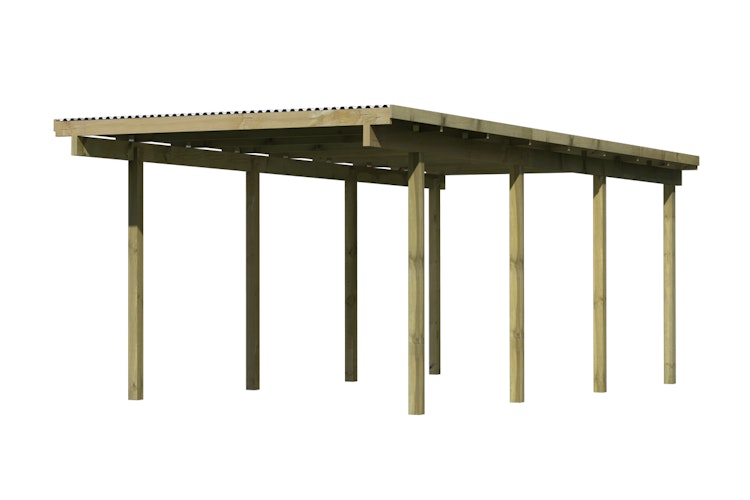 Karibu Carport Einzelcarport Eco 1/2 - kesseldruckimprägniert