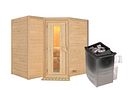 Vorschaubild Karibu Sauna Sahib 2-Massivholzsauna 38 mm -Eckeinstieg - Exklusivoptik inkl. gratis Saunaofen im Wert von 899,99€