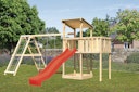 Vorschaubild Akubi Kinderspielturm Anna mit Pultdach inkl. Wellenrutsche, Anbauplattform, Doppelschaukel und Klettergerüst