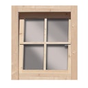 Karibu Dreh-/ Kippfenster für 28 mm Häuser und Carports 69 x 79 cm