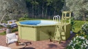 Vorschaubild Karibu Pool Modell X1 400 x 400 cm mit Terrasse - kesseldruckimprägniert mit Metallecken
