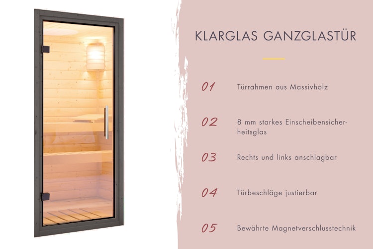 Karibu Design Saunahaus Arcadia Blackline - 73 mm inkl. gratis Saunaofen im Wert von 599,99 €